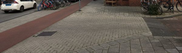 Exit construction in Amsterdam.