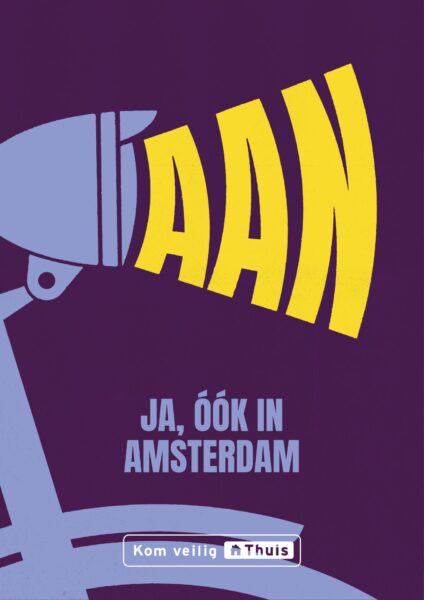 Aangepaste AAN in het donker-poster voor de nieuwe actie tegen fietsen zonder licht.